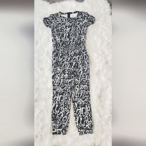 Black & White Stretch Romper Jumpsuit -New York & Company- Size L